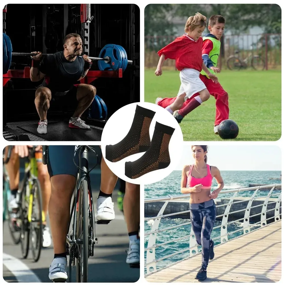 1Pair Neuropathy Socks Ankle Protector Anti Fatigue Compression Foot Sleeve Support Brace Socks Exercise Sports Protective Gear