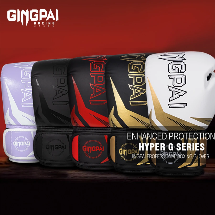 GINGPAI Boxing Gloves PU Muay Thai Glove Sanda Fighting Sparring Punching Bag Gloves MMA Kickboxing Gloves Kids Guantes De Box