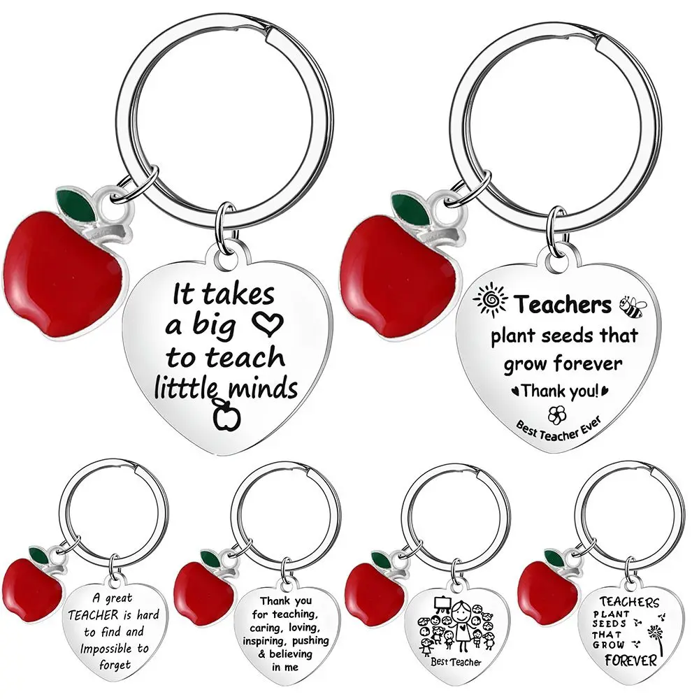 Thank You Teacher Teacher's Day Gift Apple Heart Nursery Teacher Keyring Teaching Assistant THANK YOU GIFT FOR TEACHER 2022