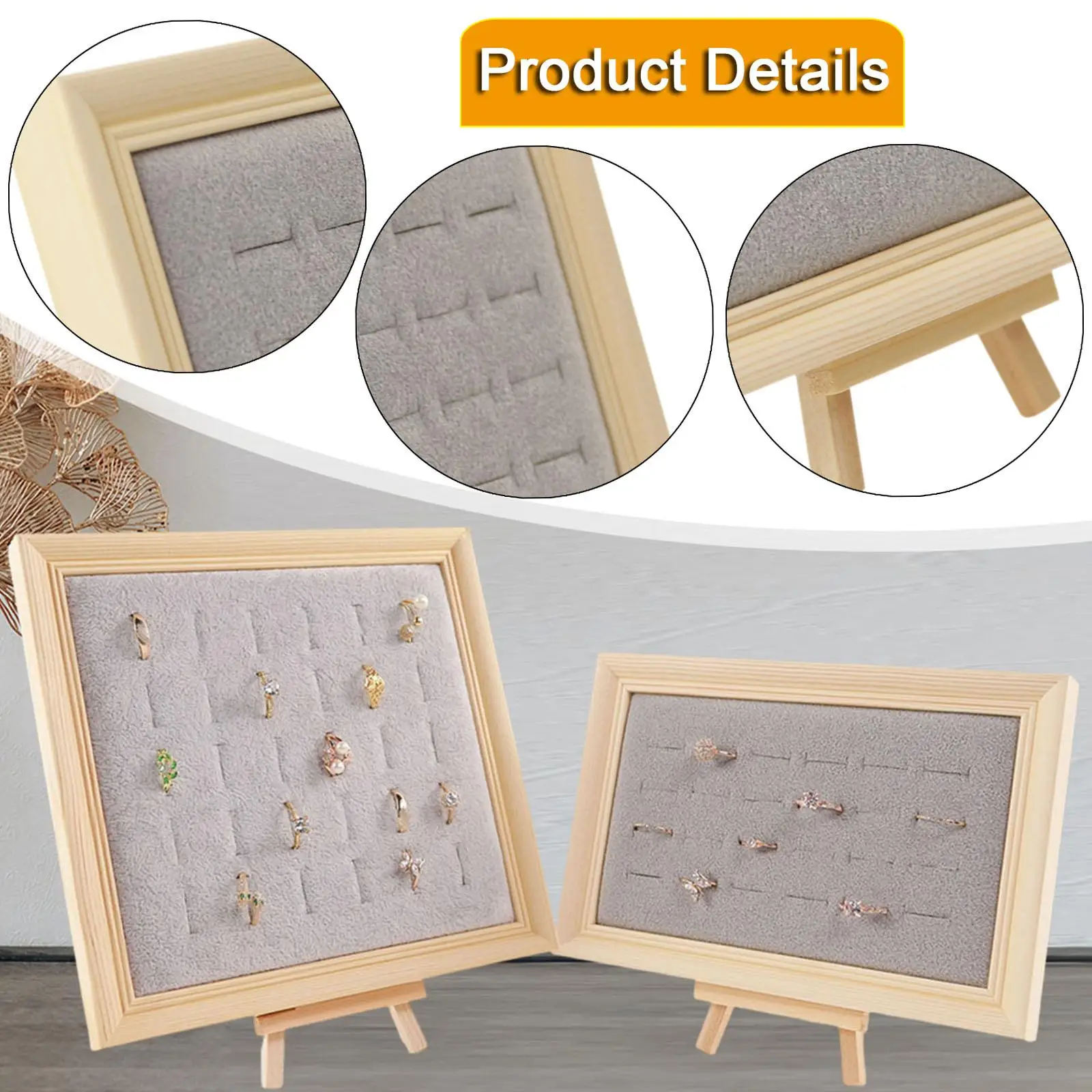 علبة عرض خاتم المجوهرات منظم الأقراط على سطح الطاولة لمتجر المنزل #5