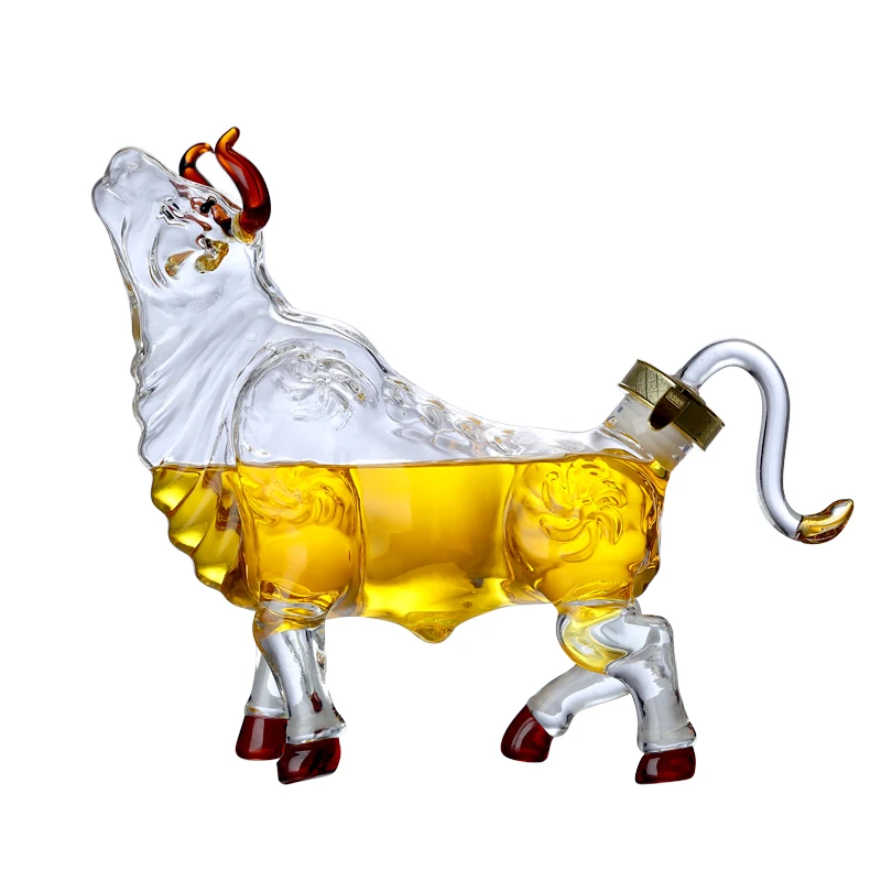 1000ML Animal Cow Shaped Style Home Bar Whiskey Decanter for Liquor Scotch Bourbon Wine Bottle