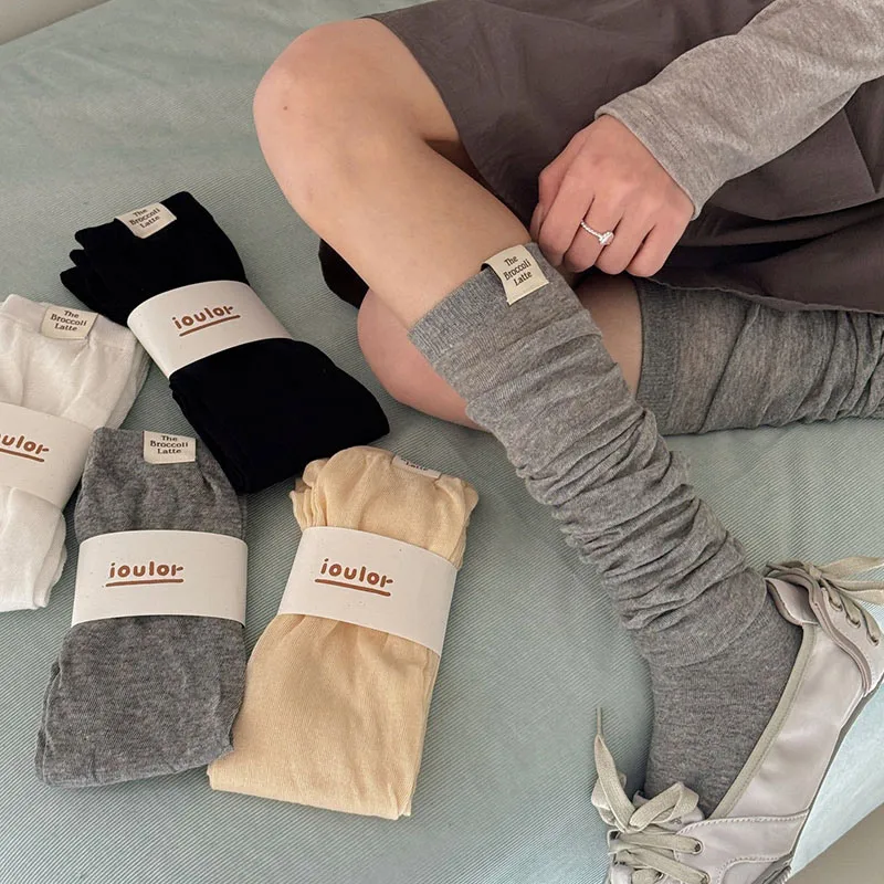Korean Thigh High Socks Women Stockings Solid Color Mesh Calf Socks Stockings Japanese Jk Knee High Socks Thigh High Stockings