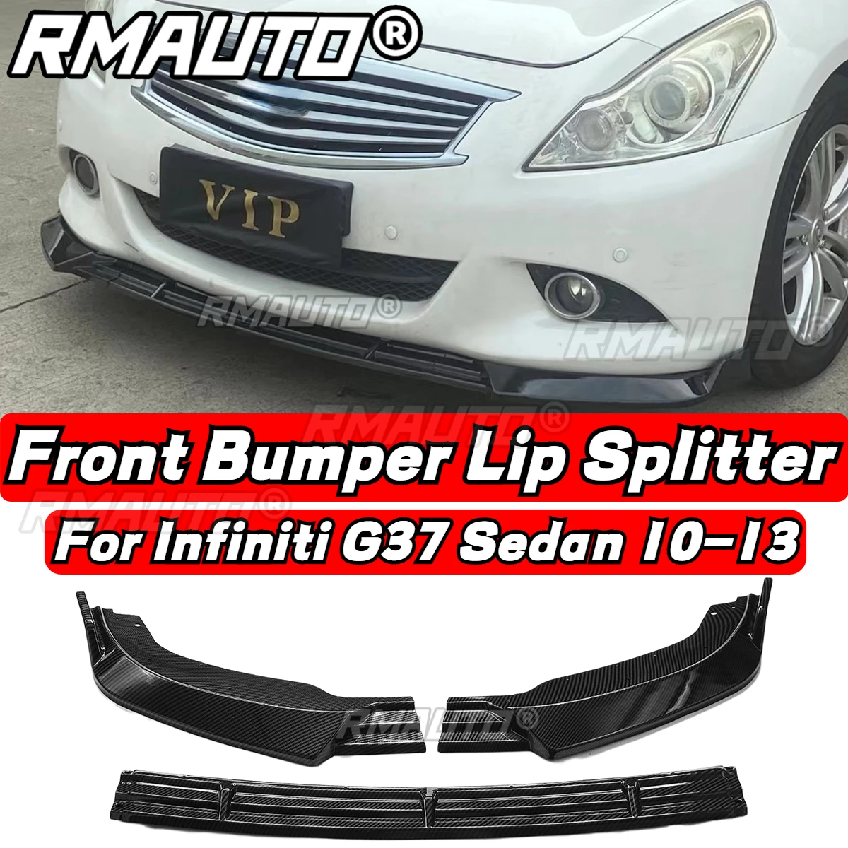 

G37 Lip G25 Lip Передний бампер из углеродного волокна, диффузор, сплиттер, спойлер, комплект кузова для Infiniti G25 G37 2004-2013, автомобильные аксессуары