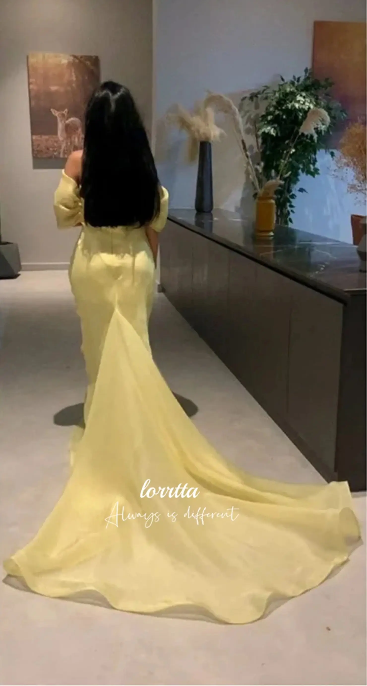 Eid Dress Yellow Grace Party Organza Ball Gown Mermaid Graduation Dresses for Formal Occasions Robe Soiree De Luxe Customized