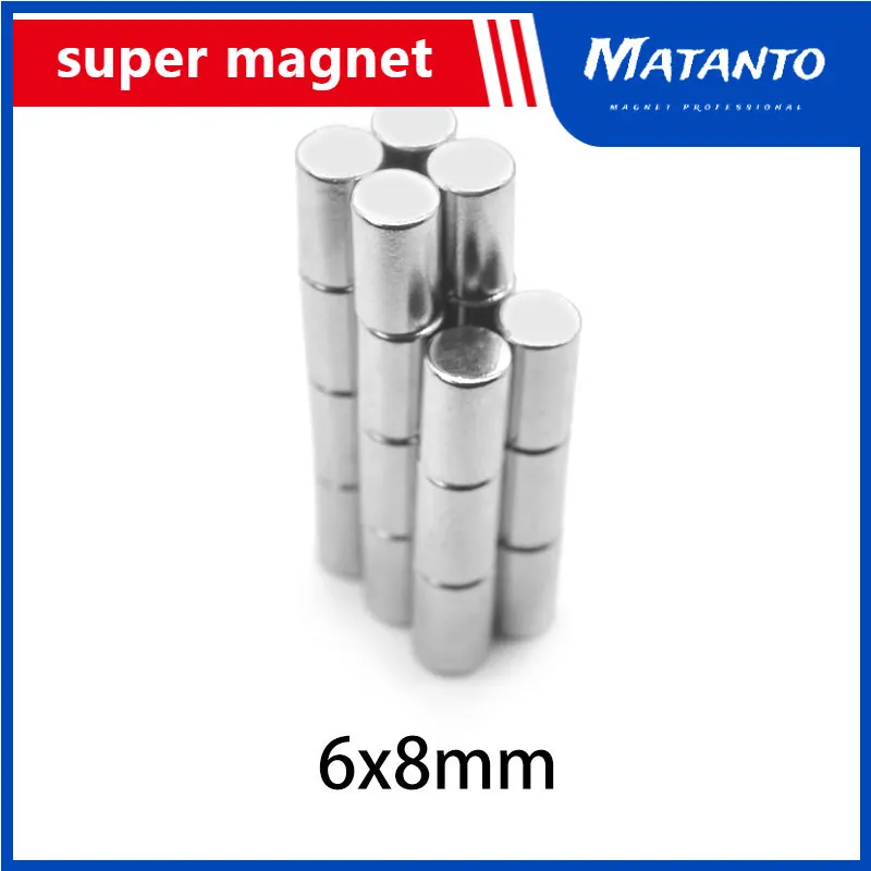 

10/20/50/100/150/200PCS 6x8 mm Small Round Search Magnet N35 Thinck Powerful Strong Magnetic magnet 6x8mm Neodymium Magnet 6*8