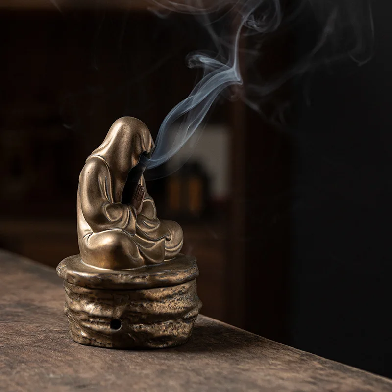 Ceramic Split-type Aromatherapy Stove, Home Indoor Zen Tea Ceremony Decor, Chinese Style Personalized Incense Burner Holder, 1Pc