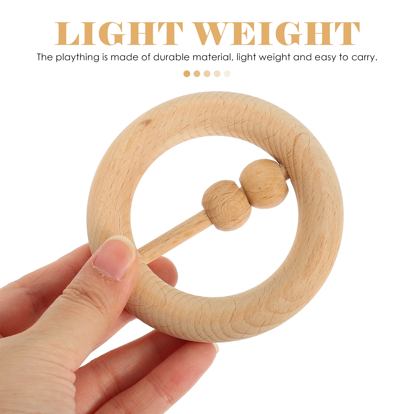 

2Pcs Wooden Hand Rattles Portable Lightweight Educational Musical Wood Shaking Rattles for Early Development Sound