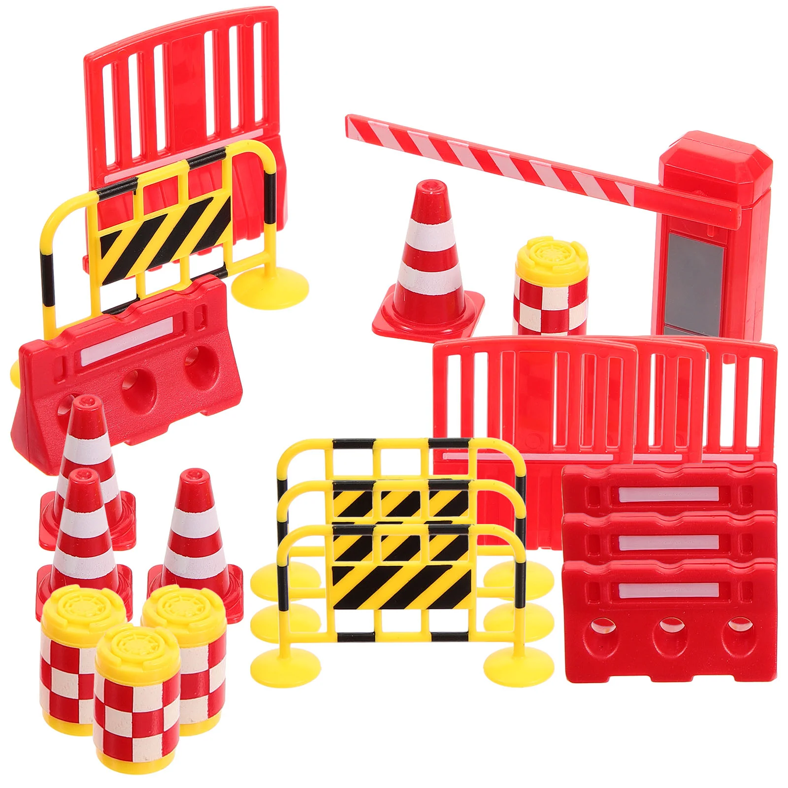 Parcheggio Segnaletica stradale Barricata in miniatura Il traffico della recinzione Modelli Coni di simulazione Barriera in plastica Giocattolo per bambini Giocattoli per recinzione