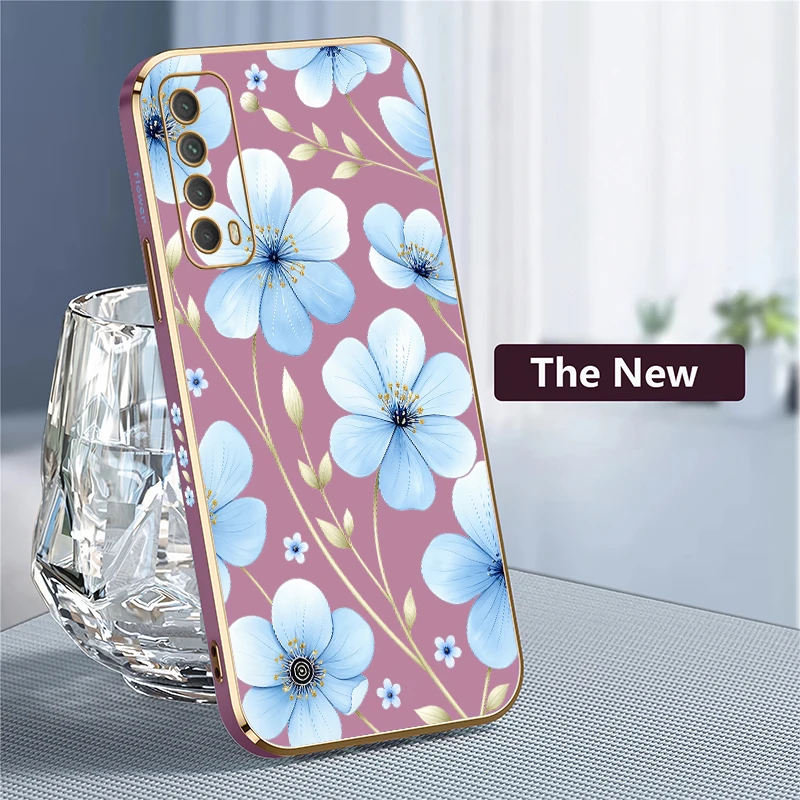 Blauw aquarel bloemenpatroon t - Phone Cases Honor recensie en prijs