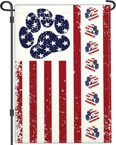 4Th of July Garden Flag Independence Memorial Day Patriotic Dog American Yard Ga 744759807496 AAV hhz