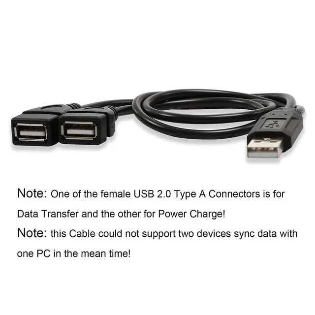 Hub USB Universal 3.0 2.0 com 2 Portas, Adaptador de Cabo Divisor de Dados Masculino para Duas Saídas Femininas para Laptop