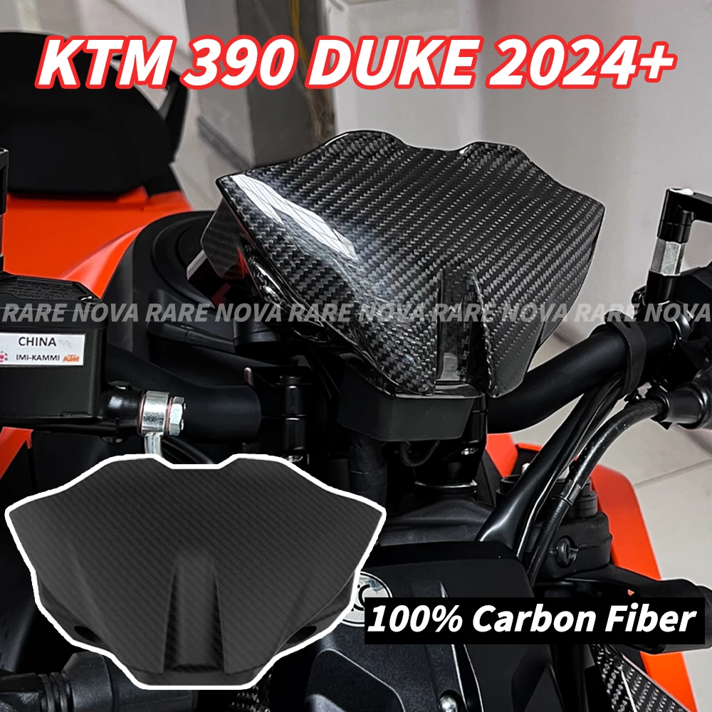 Motocicleta verdadeira fibra de carbono acessórios esportes pára-brisas viseira defletor para ktm 390 DUKE 2024 2025