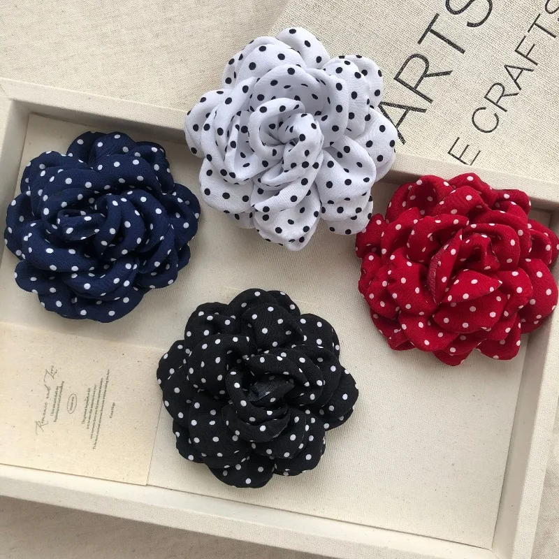 10CM New Flower Brooch for Early Autumn Atmosphere Wave Point French Rose Pins Women's Jewelry Accessories Chest Flower