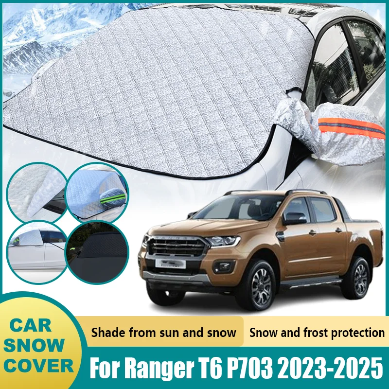 Sunshades For Ford Ranger T6 P703 2023 2024 2025 Vehicle Sunshades Cover Water Proof Covers Outdoor Protection Tool Accessories