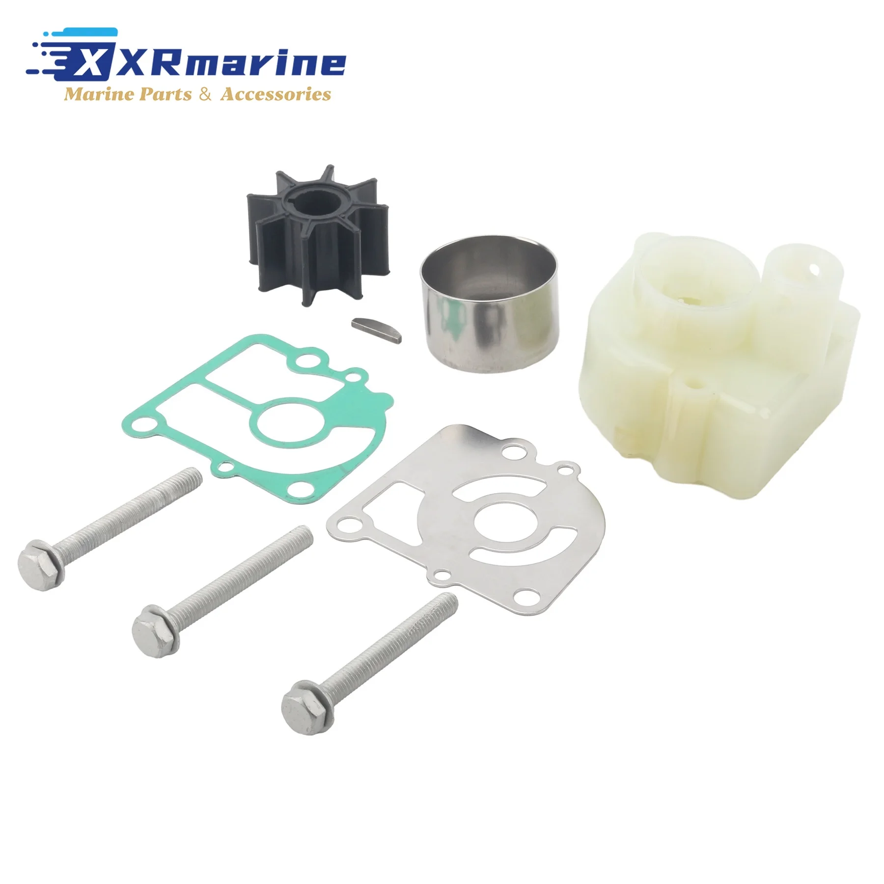 

Комплект крыльчатки водяного насоса с корпусом, совместимый с подвесными моторами Mercury, Nissan, Tohatsu 2-х и 4-тактными, 9.9, 15, 18, 20 л.с. (NSF, MFS)