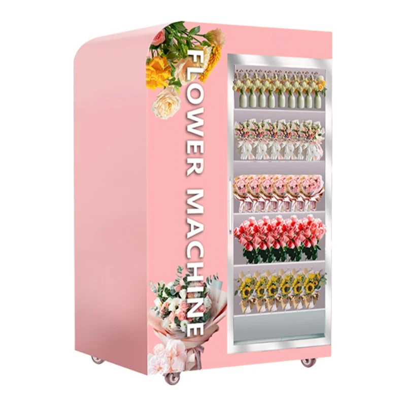 China Supplier Flowers Vending Machine 103 QR Scan Unmanned Automatic Vending Machine for Fresh Flowers Fruits and Vegetables