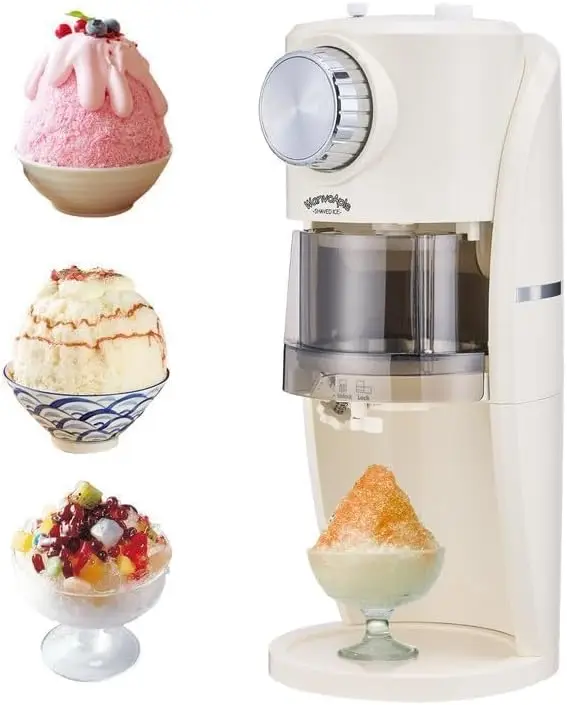 

Snow Cone Machine - Shaved Ice Machine Equipped With Stainless Steel Blade Adjustment Knob to Freely Adjust the Thicknes