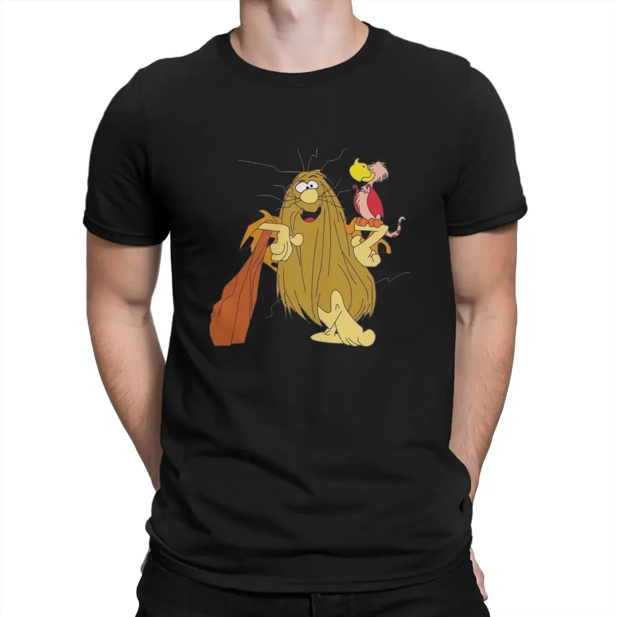 

Humorous Parrot T-Shirt Men Round Neck Pure Cotton T Shirts Captain Caveman Adventures Short Sleeve Tees Gift Idea Clothes