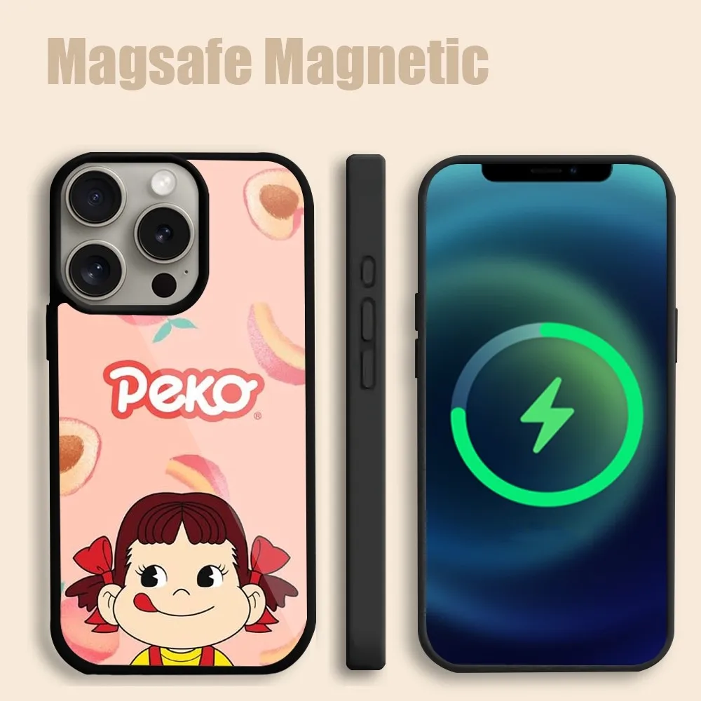 Milky peko  Phone Case For iPhone 15 14 13 12 11 Pro Max Plus Magsafe Magnetic Wireless Charging Cover