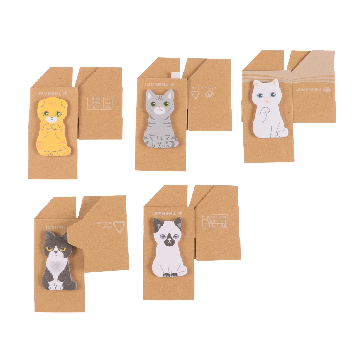 

5 Pcs Paper Notes Time Memo Cartoon Korean Version Sticky Bookmark Notepads Post