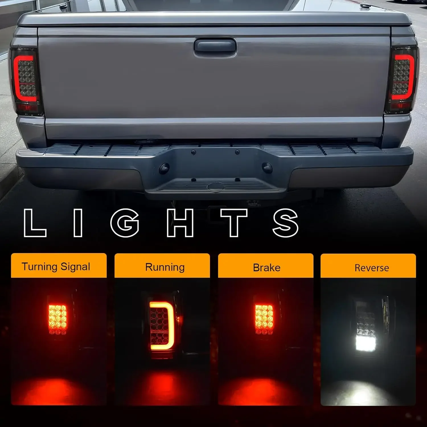 LXBY Full LED Tail Lights for Ford Ranger 2001-2011 LED Taillight Assembly Turn Signal Lights Running Brake Reverse Light view 3