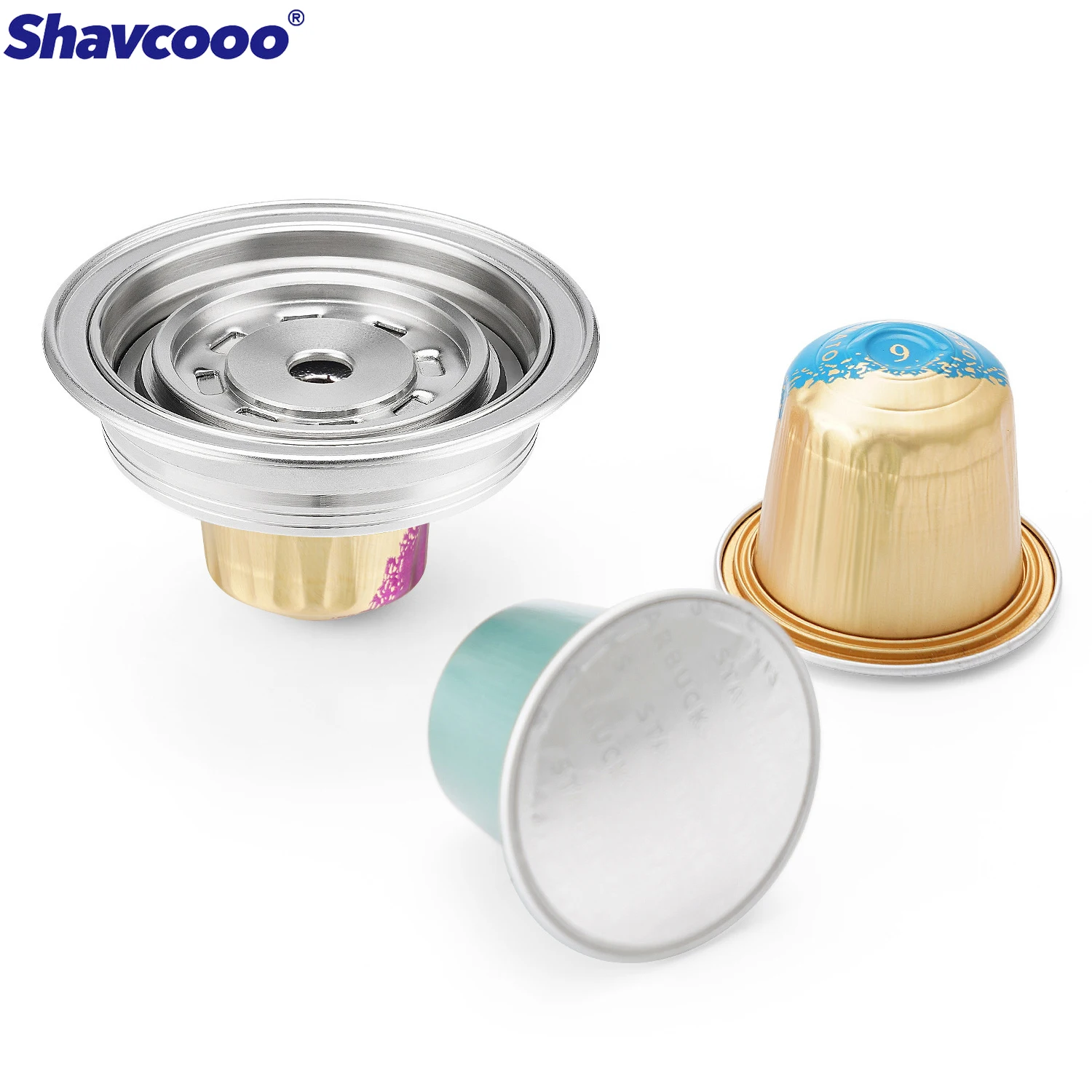 CNC 304 Stainless Steel VERTUO NEXT POP Capsule Adapter Refillable Coffee Capsule Converter Adapter with QR Code