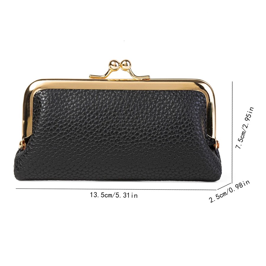 【Bag-In-A-Bag, Storage Bag】Mini First-Layer Cowhide Storage Bag for Women, Genuine Leather Fashion Lipstick Bag, Compact Clip Bag, Ladies' Clutch Bag
