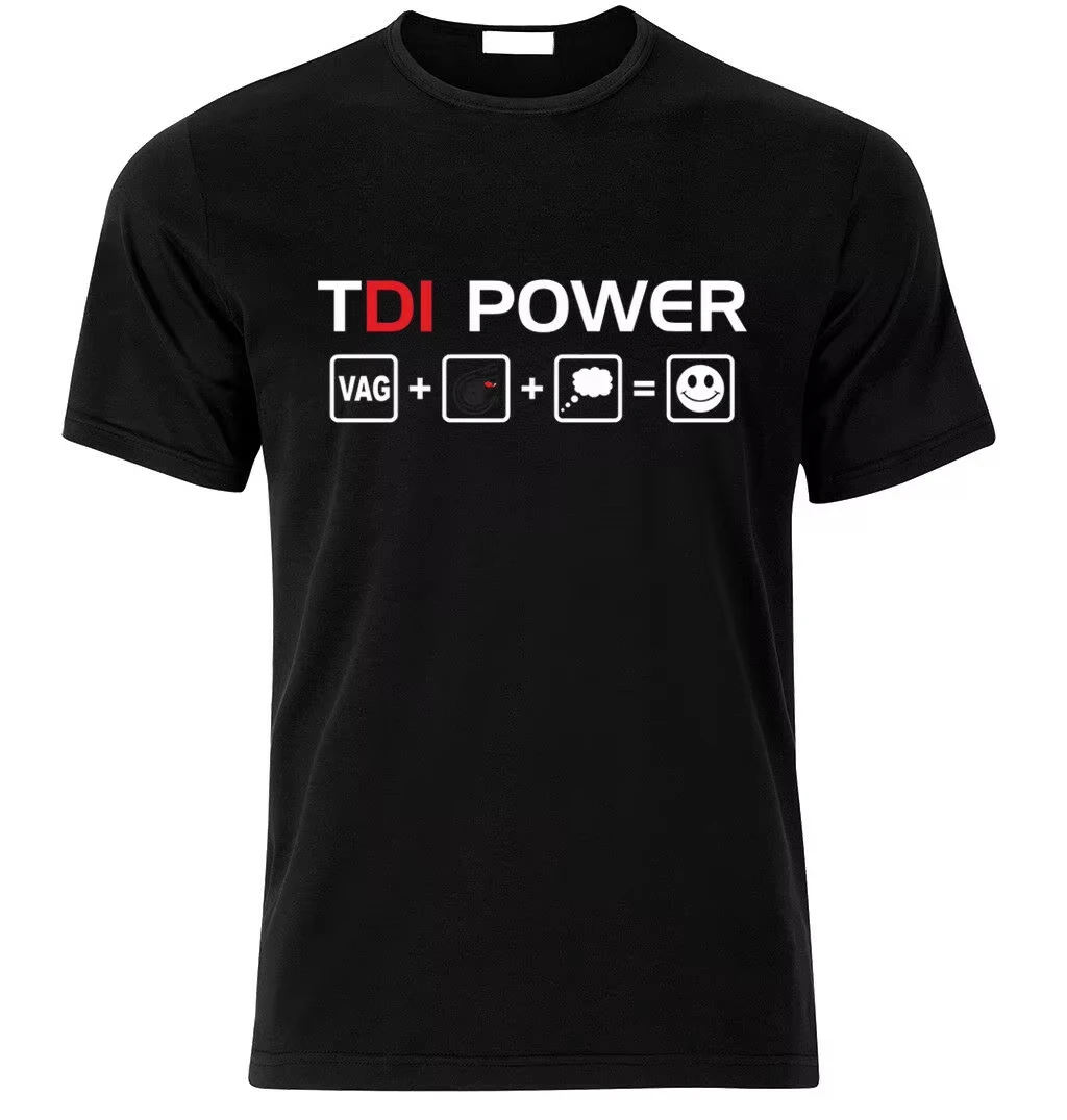 2026 Tdi Power Vag+Turbocharger Fun Fan Neutral T-shirt Cool Short Sleeve Christmas Gift Car Fans T-shirt