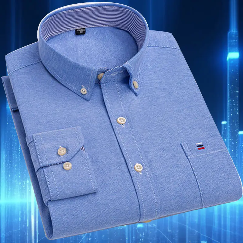 6XL men\'s shirt Long sleeve 100% cotton Oxford fashion color stripe free ironing high quality spring/summer casual new style