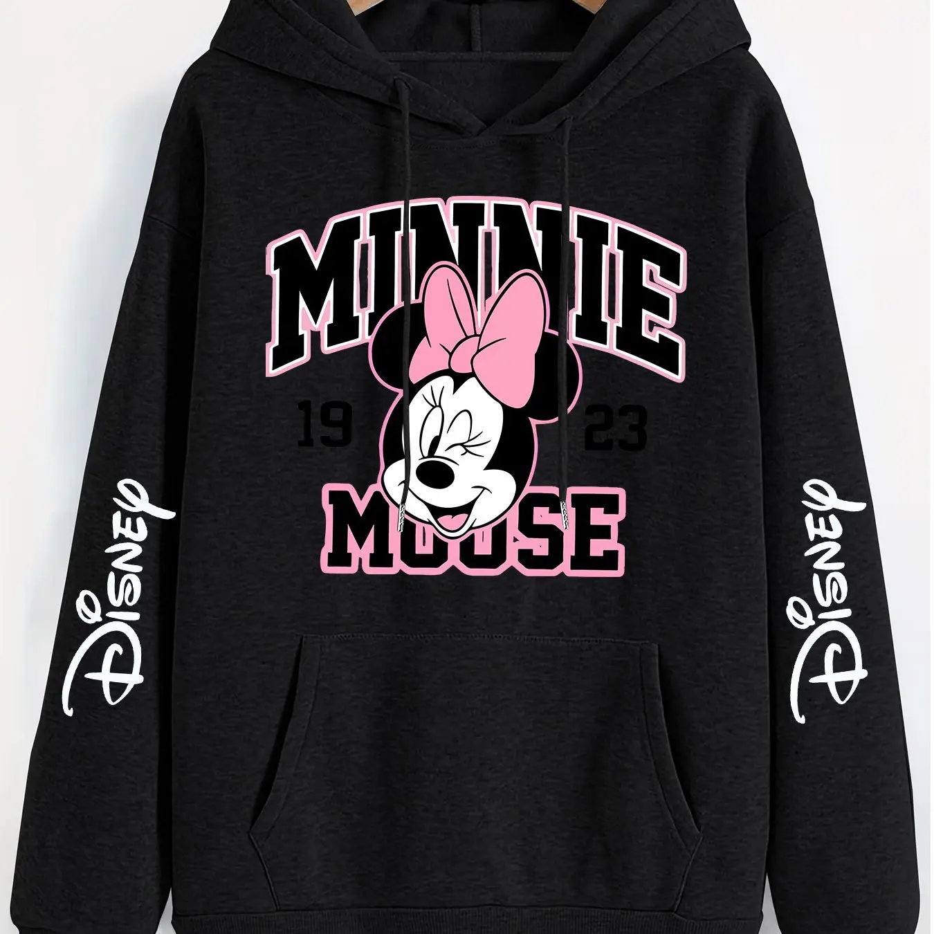 

Толстовки с капюшоном Disney Minnie Mouse, модные толстовки унисекс большого размера, осенне-зимние флисовые повседневные универсальные уличные кофты