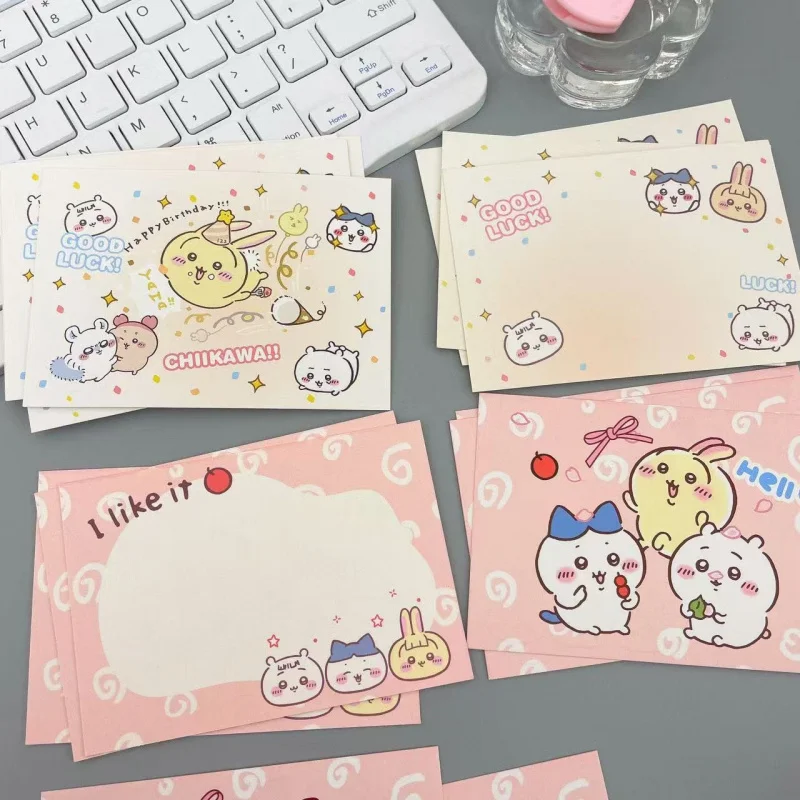 Cute Chiikawa Cartoon Message Cards Kawaii Anime Character Greeting Note Cards Lovely Stationery Memo Pad Postcard Gift For