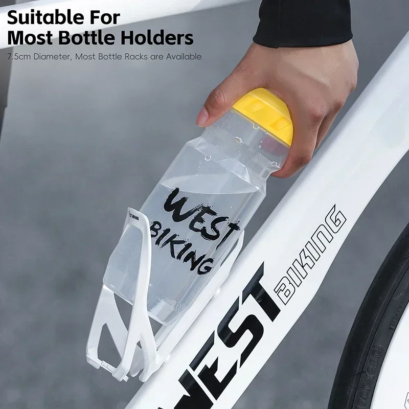 WEST BIKING 610/710ML Cycling Water Bottle Outdoor Sport Portable Kettle Squeeze Out Water MTB Road Bike Soft Bottle 6 Colors