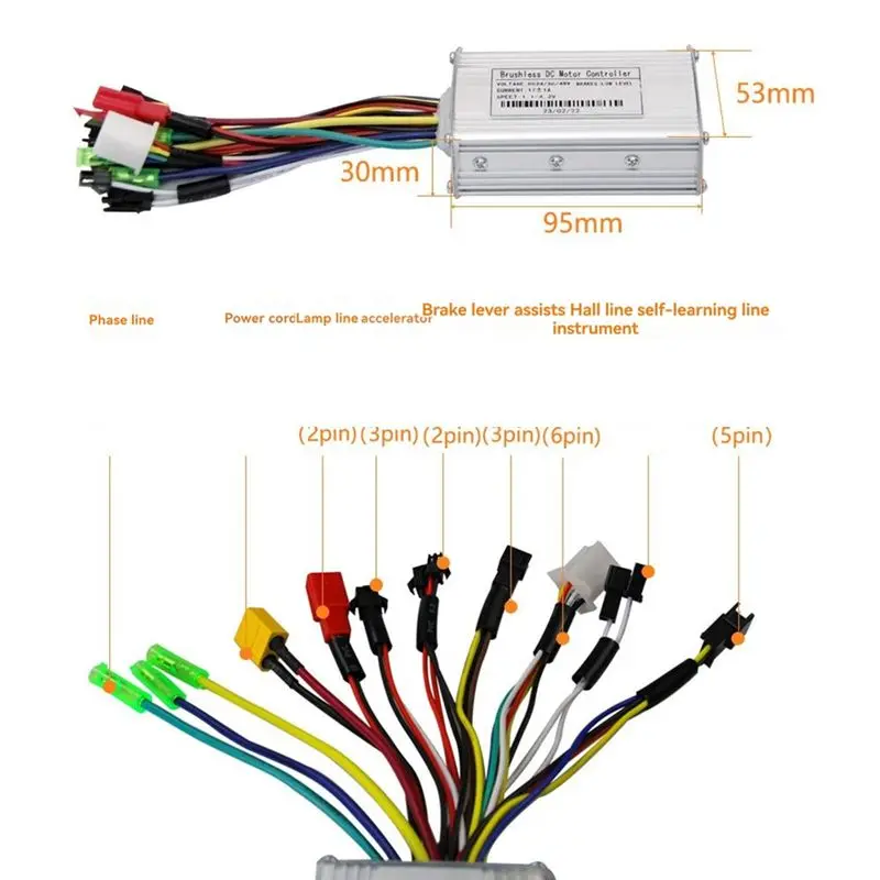 36V 48V 17A Brushless Controller GD02 LCD Display Meter 24V-60V+Throttle Kit Forelectric Scooter E-Bike Repair Kit