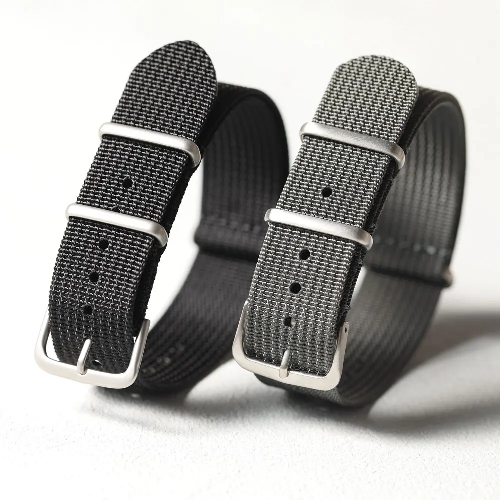 Nylon woven strap, black gray green blue 20MM 22MM dustproof and waterproof soldier retro strap, compatible for pilot watchband