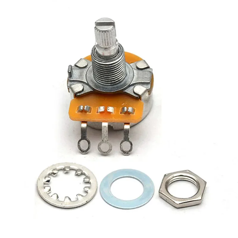 4PCS 250k/500k Brass/Aluminum Shaft Volume Tone Potentiometers CTS Pots Log A or Linear  for Electric Guitars