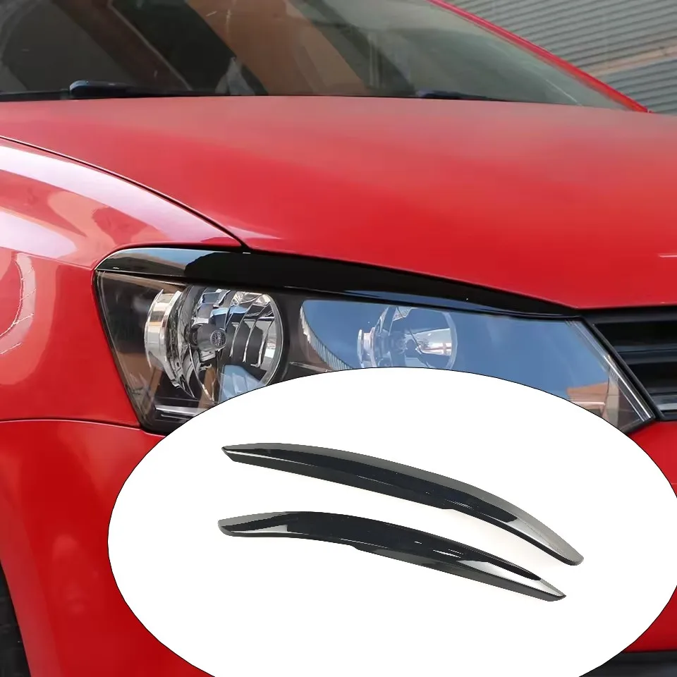 Car Headlight Eyelid Lamp Eyebrow Trim Strips For Volkswagen POLO MK5 2011-2018 Decoration Sticker Exterior Modified Accessories