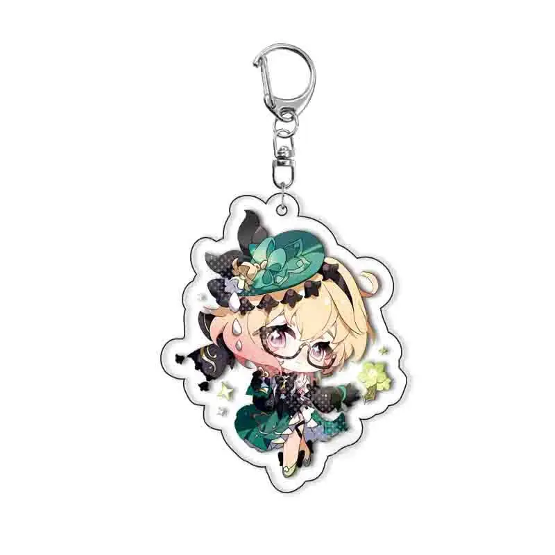 Game Genshin Impact Sethos Mualani Kachina Kinich Emilie Cosplay Keychain Bag Pendant Acrylic Key Chain Keyring Accessories Prop