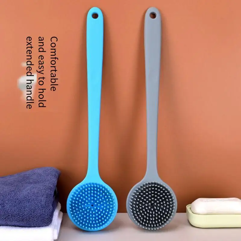 فرشاة حمام ممتدة بمقبض طويل من السيليكون، لا حاجة إلى طلب المساعدة، عجب تنظيف الظهر اثنين في واحد على الوجهين #4