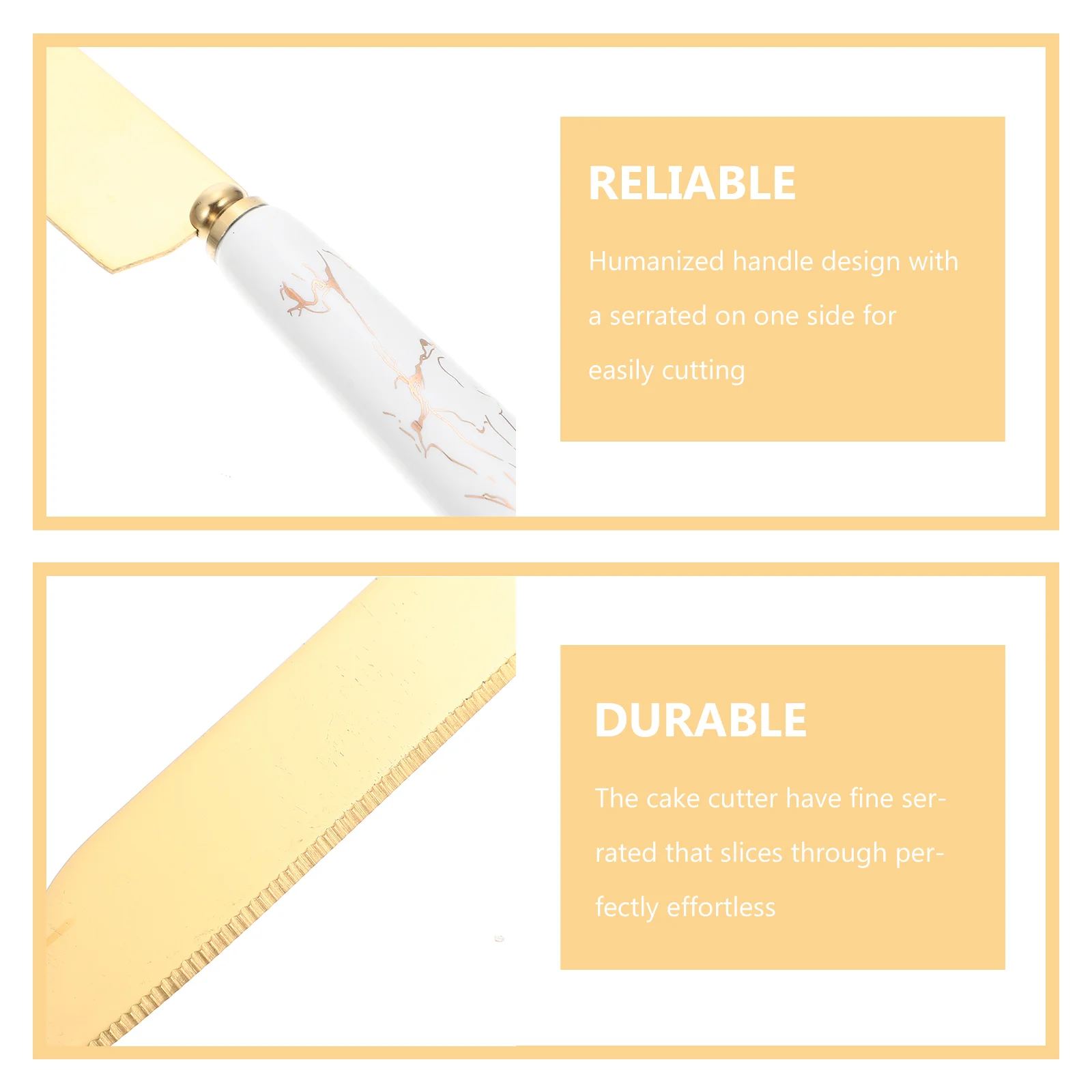 

Ceramic Handle Knife Shovel Set Stainless Steel Cake Server Baking Tool Elegant Wedding Birthday Quiche Slicing