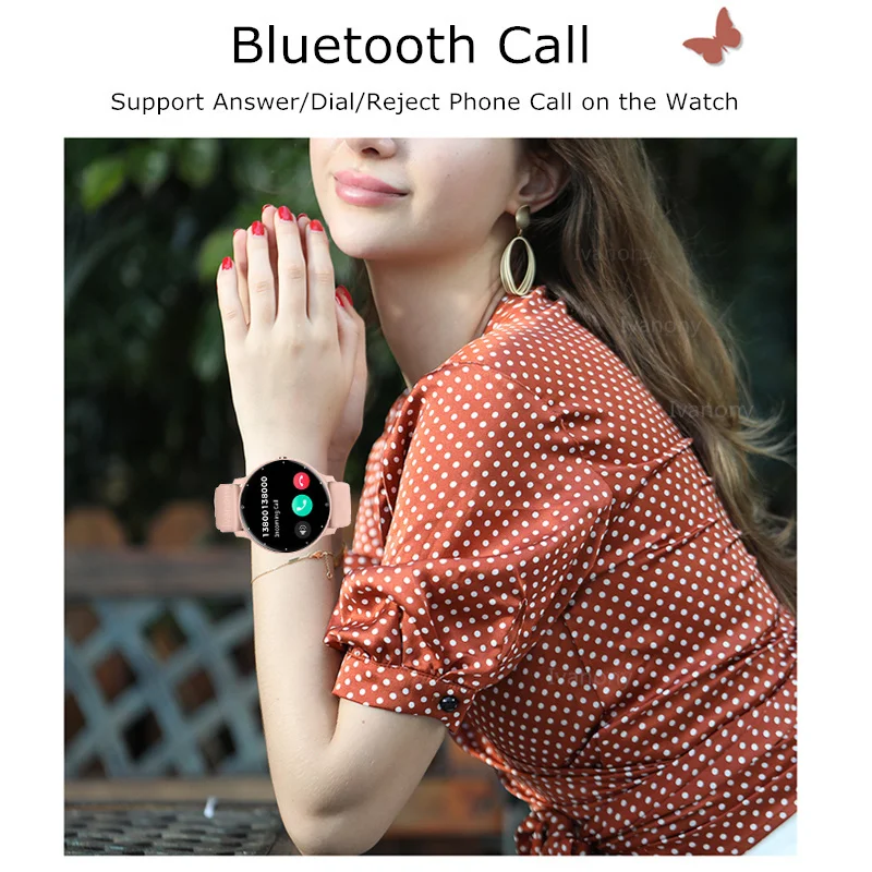 ساعة ذكية رياضية للنساء والرجال بلوتوث مكالمة AI صوت مساعد مخصص بطلب Whatsapp تذكير 1.28 بوصة HD شاشة لنظام أندرويد IOS