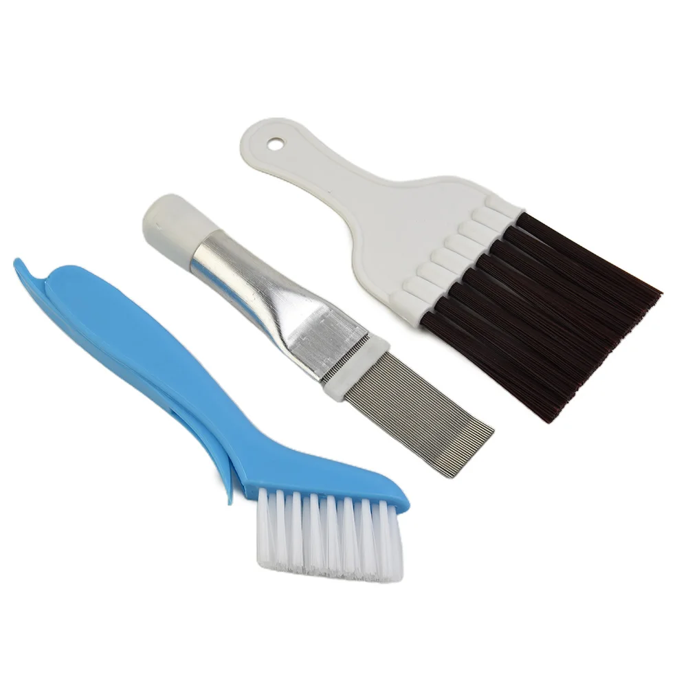 Condenser Fin Comb+Brush Set Radiator Fin Stainless Steel Straighten Accessories Air Conditioner Cleaning Brush