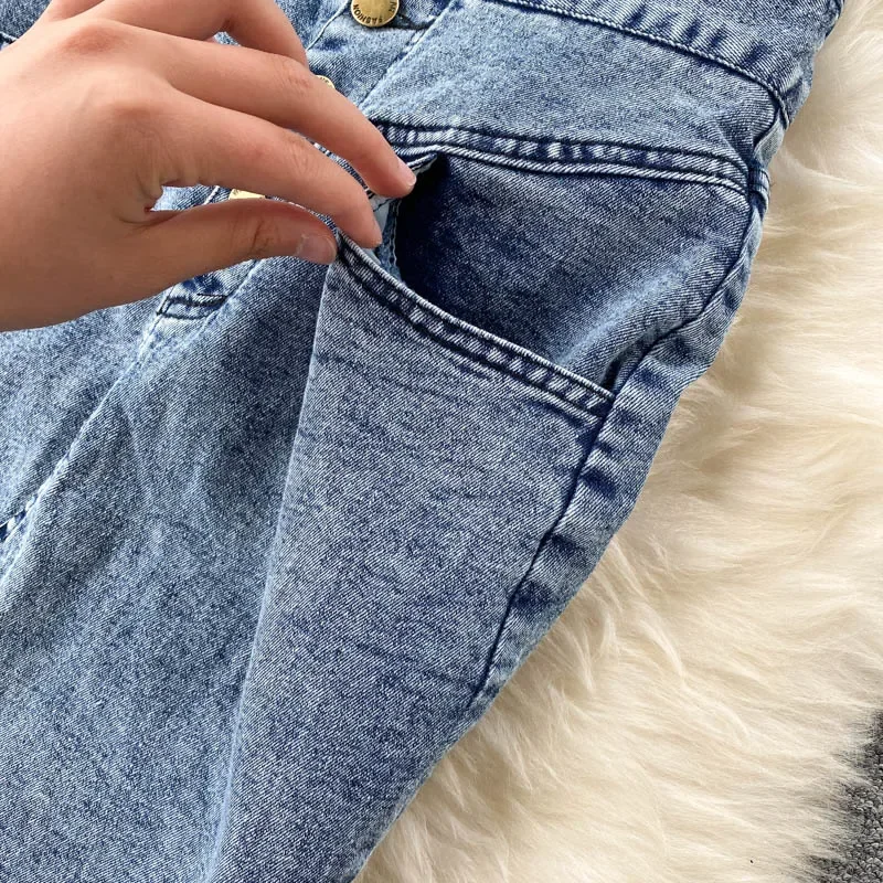 Denim Skirt Set Women Sexy Camisole Tops + High Waist Denim Pencil Skirt 2Pcs Suit Fashion Female Summer Slim Bodycon Suits Z758