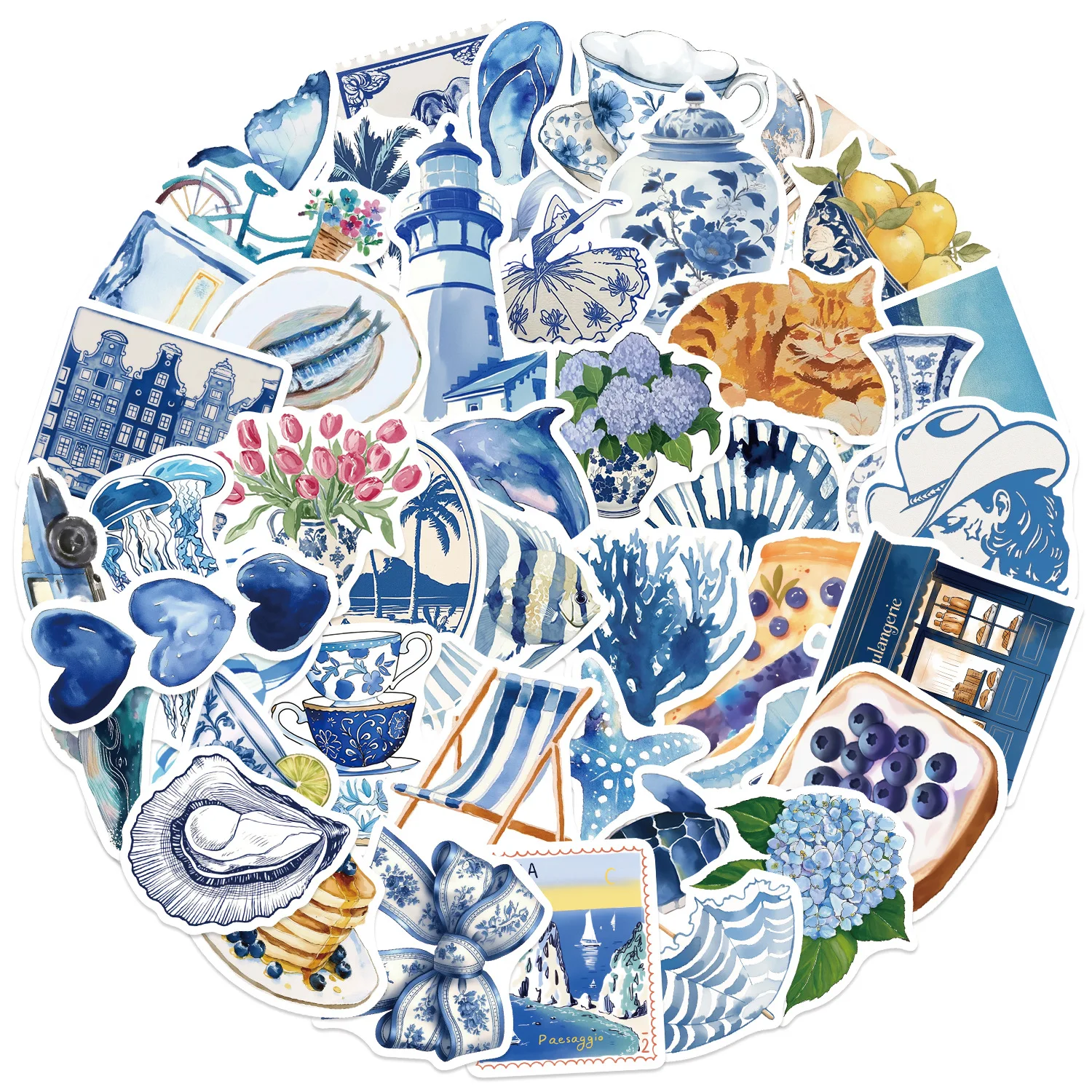 10/30/50 szt. Niebieskie naklejki graffiti w stylu INS z kreskówkami na walizkę, deskorolkę, laptopa, bagaż, telefon, do stylizacji DIY, naklejka Pegatina