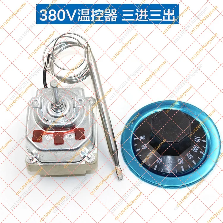 380V Thermostat 30-110 Degrees 50-300 Degrees, Knob Temperature Control Switch, Three-phase Electric Temperature Controller