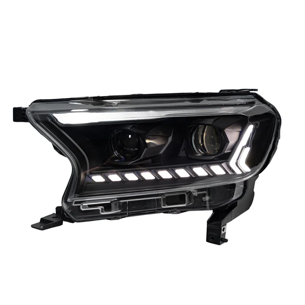 Car Front Lamps for Ford Ranger 2016-2020 LED Auto Headlight Assembly Upgrade Audi Q7 Style Dynamic 2 Projector Lens Accessories