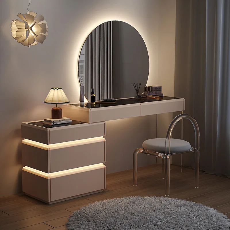 2025 New  Minimalist Dressing Table Modern Small Household  Bedside Makeup Table Light Suspension for Bedroom