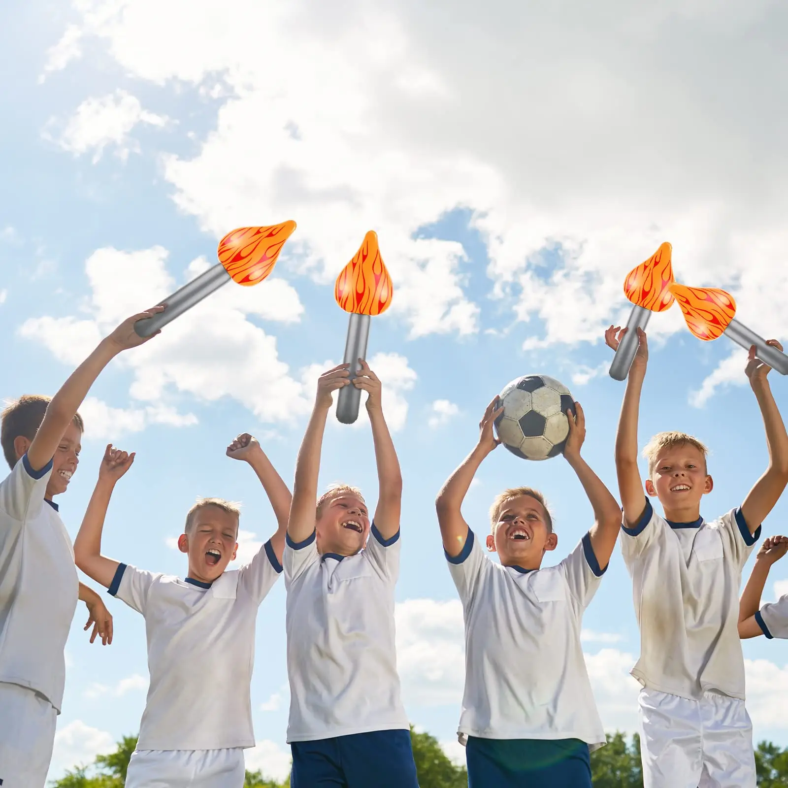 Tocha inflável de PVC para jogo de competição Tocha falsa Fun Inflate Decoração para festa temática Luau medieval, Suporte de desempenho esportivo