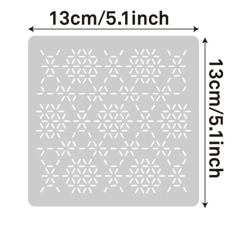 9/32Pcs Sashiko Embroidery Template DIY Geometric Patchwork Stencil Reusable PET Stencil Handmade Embroidery Handicraft Tools