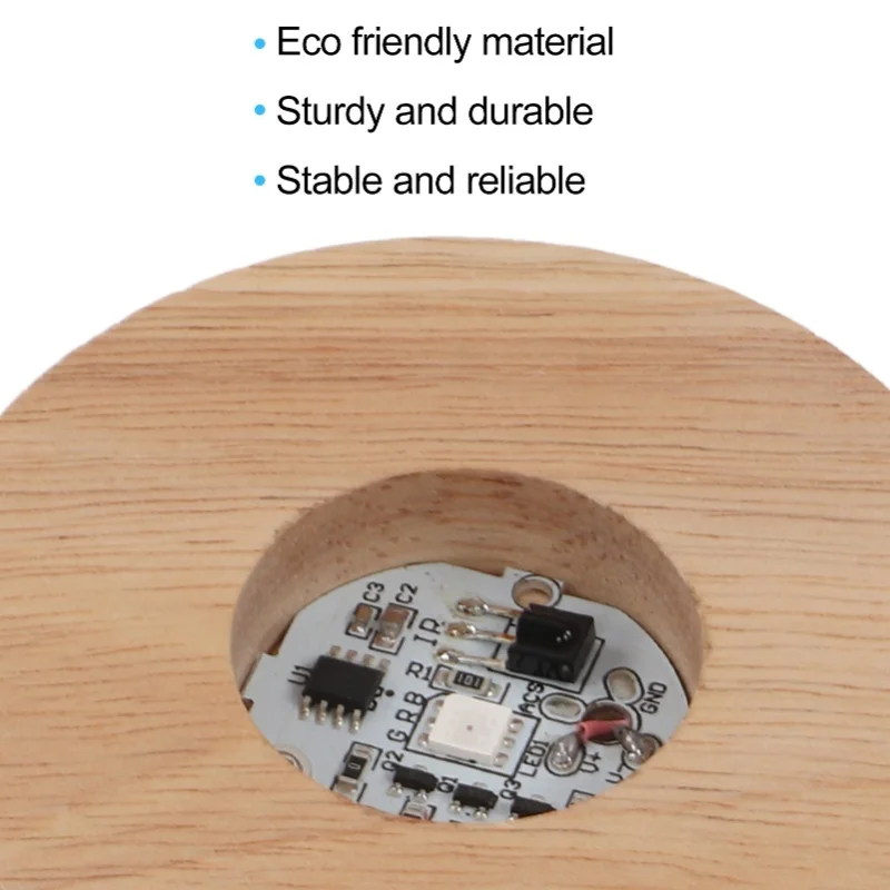 

Светодиодная подставка из дерева, экологически чистая, элегантный стиль, прочная и долговечная, широкое применение, цветная светодиодная основа