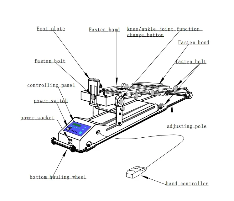 Rehabilitation Therapy Remote Control Knee Joint Decompression Traction Device CPM Continuous Passive Motion Machine